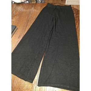 New Medium Black Flare Wide Leg Knit Sweater Pants with Drawstring Waist NWOT